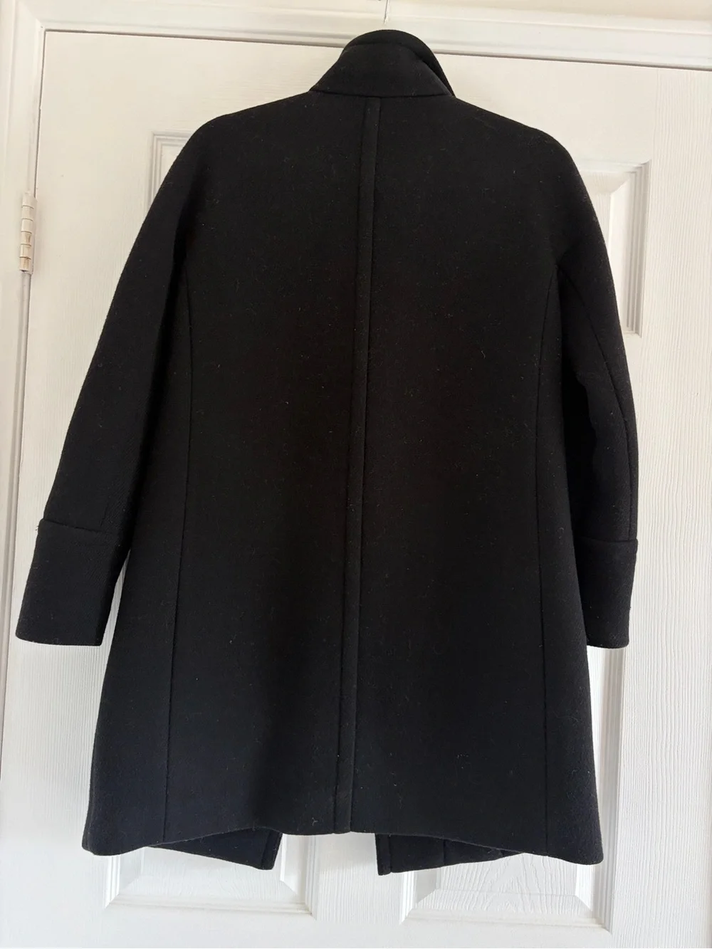 J. Crew Black Stadium Cloth Wool Coat Size 00